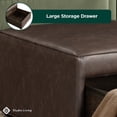thumbnail image 5 of Studio Living Hailey Storage Ottoman in Brown Faux Leather, 5 of 8
