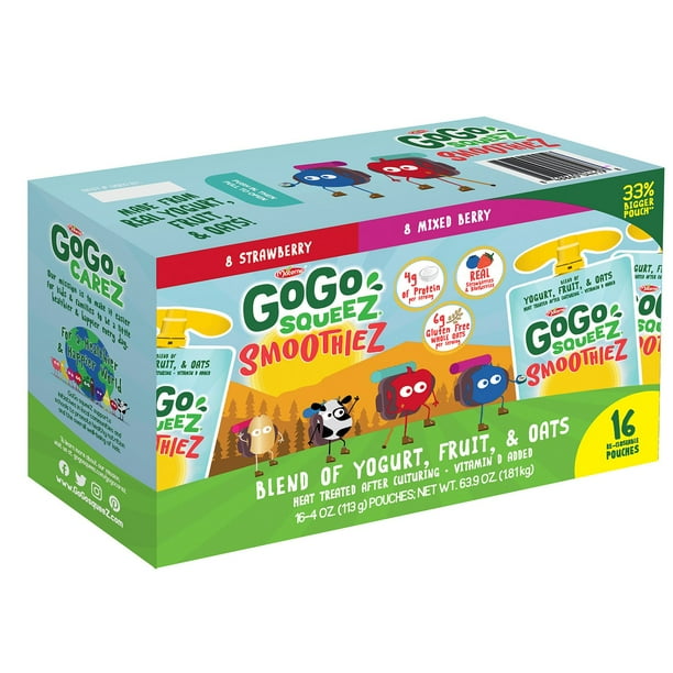 GoGo SqueeZ SmoothieZ, Variety Pack (4 oz., 16 pk.) - Samsclub.com