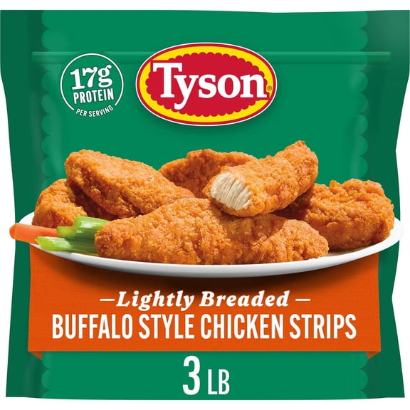 Tyson Lightly Breaded Spicy Buffalo Style Chicken Strips, Frozen, 3 lbs.
