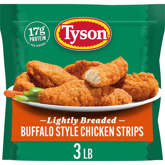 Tyson Lightly Breaded Spicy Buffalo Style Chicken Strips, Frozen, 3 lbs.