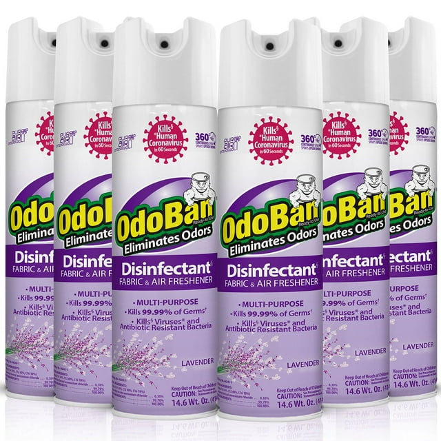 OdoBan Disinfectant Spray, 14.6 oz./can, 6 pk., Choose Scent