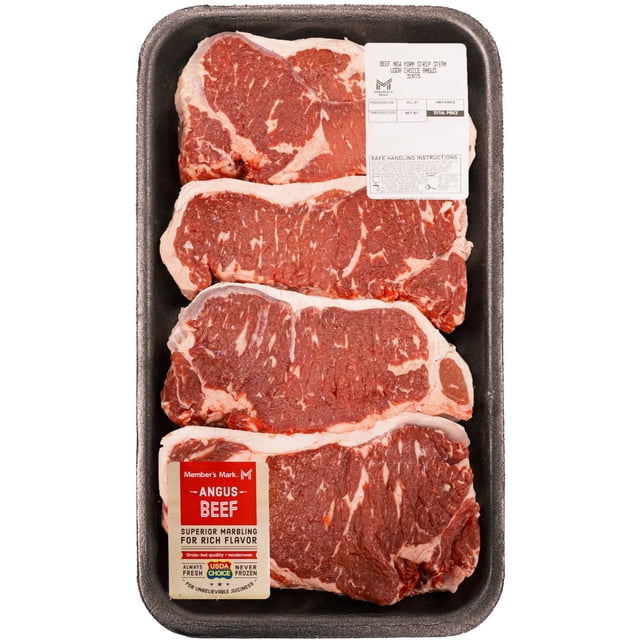 Member's Mark USDA Choice Angus Beef Boneless NY Strip Steak, priced per pound