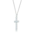 thumbnail image 4 of Lab Created Round Cut Cross Diamond Pendant Necklace in 18K Gold, 4 of 7