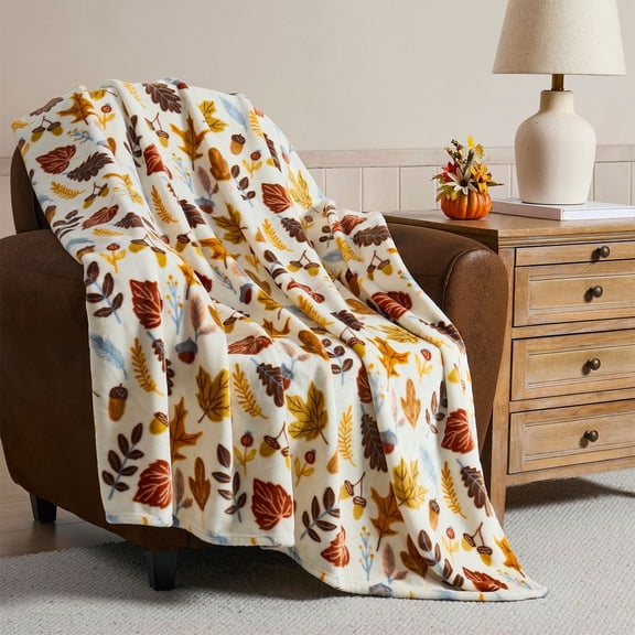 Hallmark Fall Plush Throw Blankets, 50" x 70"