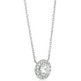 thumbnail image 2 of Round Cut Halo Diamond Pendant Necklace in 18K Gold, 2 of 4
