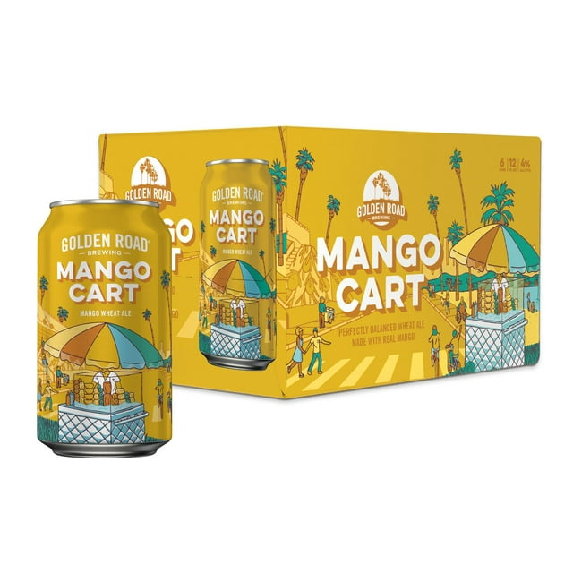Golden Road Mango Cart Wheat Ale Beer, 12 fl. oz. can, 6 pk.