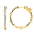 thumbnail image 2 of 0.45 T.W. Lab Created Round Diamond Hoop Earrings in 14K Gold, 2 of 5