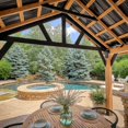 thumbnail image 3 of Range Cedar and Steel Gazebo with Lofted Roof and PowerPort, 3 of 10
