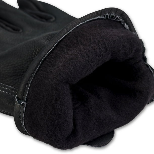 Plainsman Fleece-Lined Cowhide Leather Work Gloves 2 pk