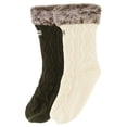 thumbnail image 2 of Hunter Women's 2-Pack Cable Knit Slipper Sock, 2 of 6