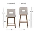 thumbnail image 4 of HH2 Home Upholstered Key Back Wood Adjustable Height Swivel Bar Stool, 4 of 19