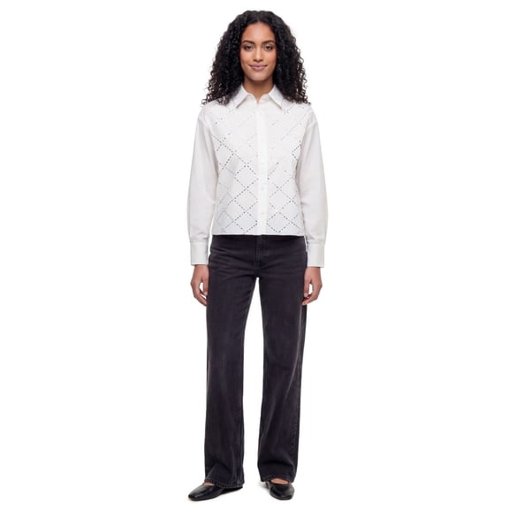 Express Women's Cropped Button-Down Top