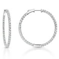 thumbnail image 3 of Round Cut Lab Created White Sapphire Hoop Earrings in Sterling Silver, 3 of 7