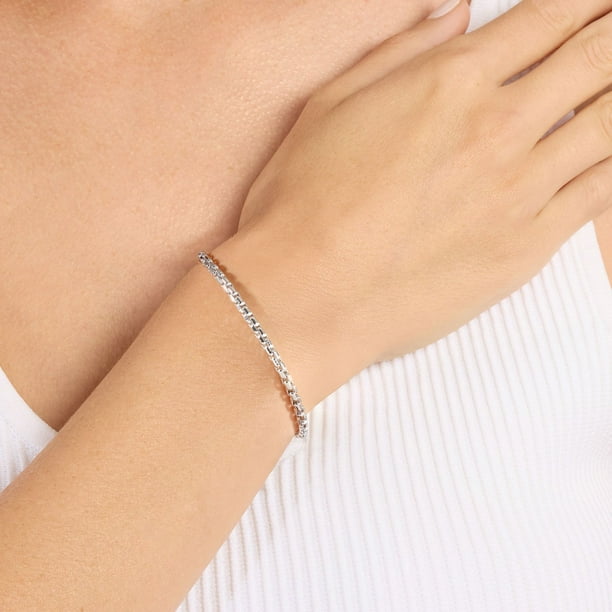 Oval Box Chain Bracelet in Sterling Silver - Samsclub.com