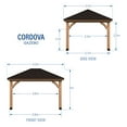 thumbnail image 8 of Backyard Discovery 14' x 10' Cordova Light Brown Cedar Gazebo with PowerPort, 8 of 13