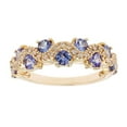 thumbnail image 1 of Round Cut Genuine Gemstone and Diamond Accent Band in 14K Gold, 1 of 5