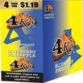 thumbnail image 1 of 4K's Cigarillo Foil Pouch, Blueberry Pineapple Pre-Priced $1.19 for 4 cigars, 15 pack, 1 of 2