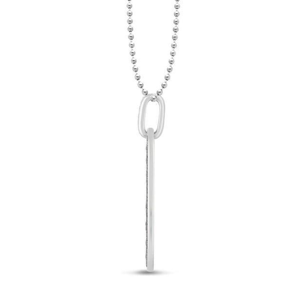 1.00 CT. T.W. Round Cut Black Diamond Dog Tag Pendant in 14K Gold