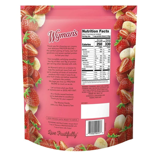 スッキリレッドスムージー Wyman's Strawberry Banana Protein Blend, Frozen, 3 lb. - Samsclub.com