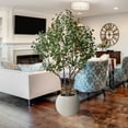 thumbnail image 5 of Faux 8' Deluxe Silver Dollar Eucalyptus Tree in Oversized Cream Pot, 5 of 6