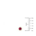 thumbnail image 3 of Round Cut Gemstone & 0.28 CT. T.W. Halo Diamond Stud Earrings in 14K Gold, 3 of 4