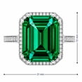 thumbnail image 3 of Lab Created Emerald Cut Gemstone and Diamond Ring in Sterling Silver, 3 of 4