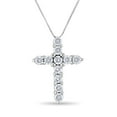 thumbnail image 1 of 0.96 CT. T.W. Diamond Cross Pendant Necklace in 14K Gold, 1 of 7