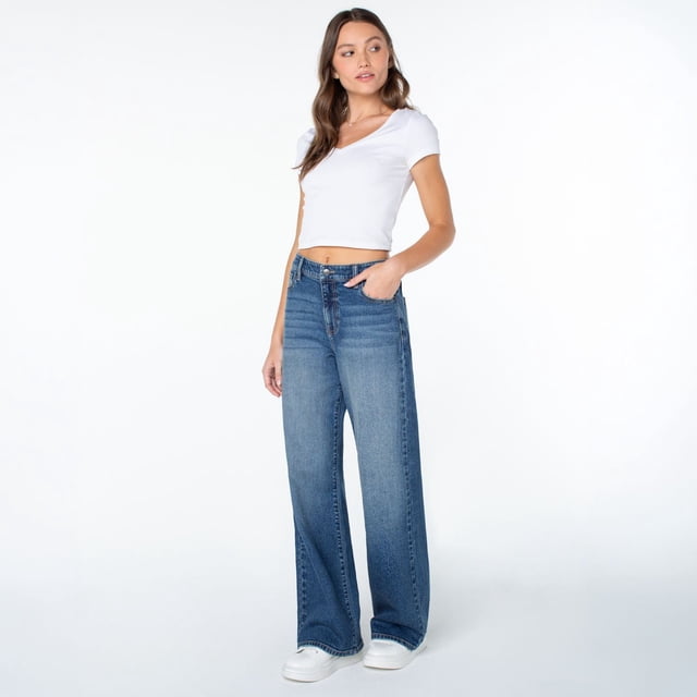 BCBG Generation Women's Baggy Wide Leg Jean