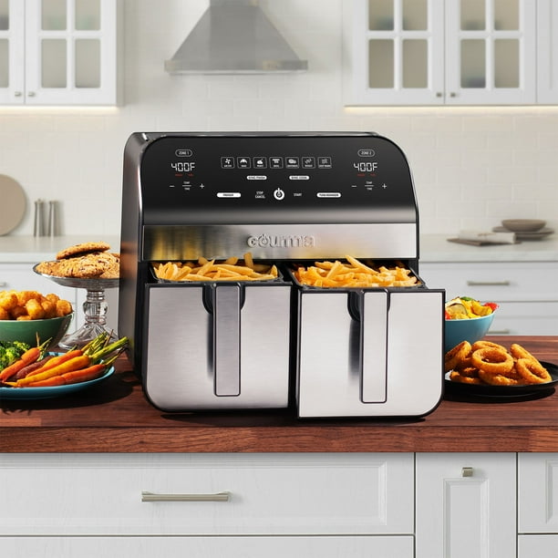 Gourmia 10-Quart Dual Basket Digital Air Fryer with Sync Finish