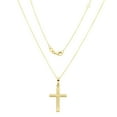 thumbnail image 2 of Reversible Cross Necklace 16"-18" in 14K Yellow Gold, 2 of 10