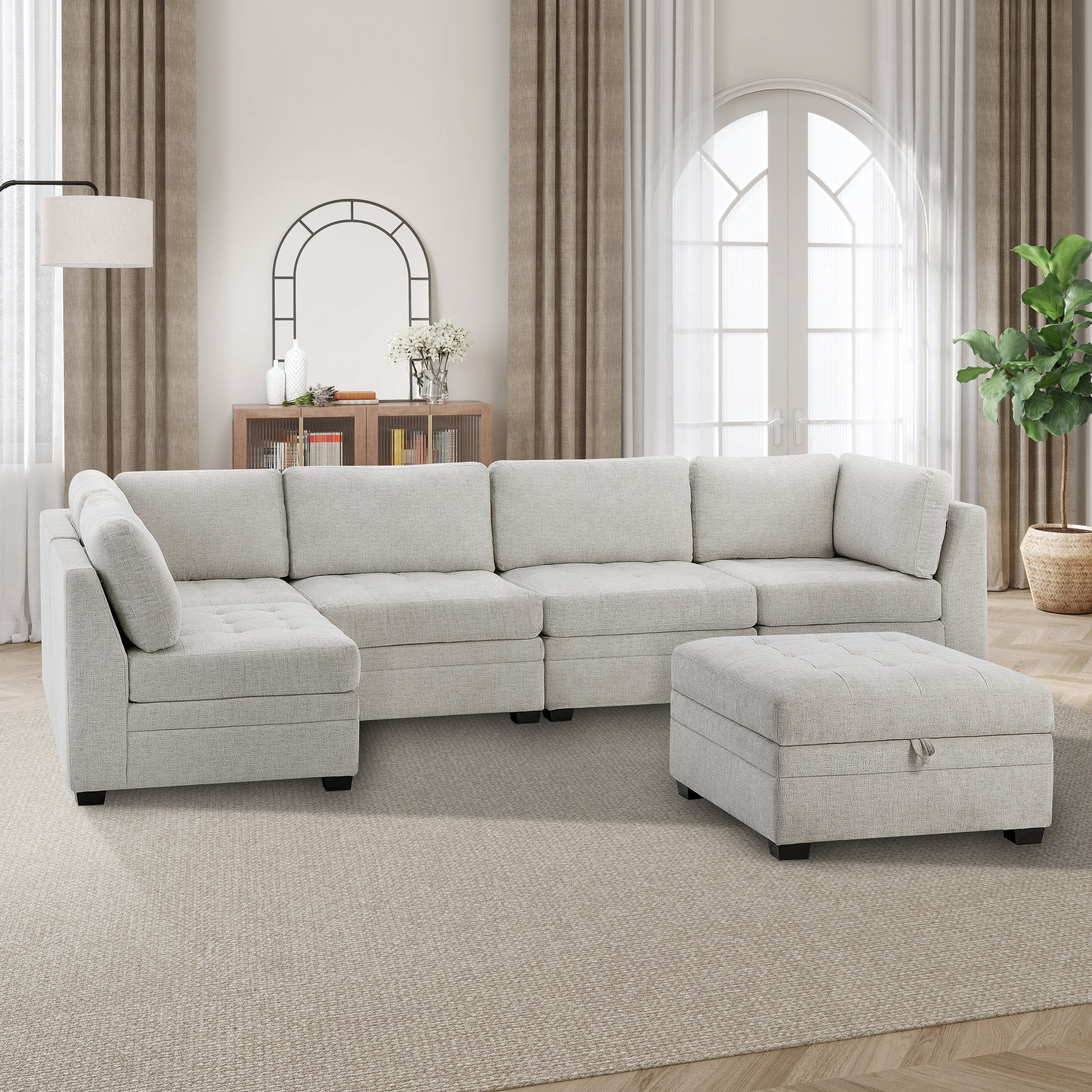 Nixon Fabric 6-Piece Modular Sectional Set - Samsclub.com