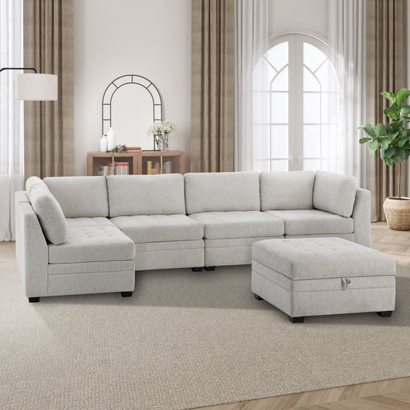 Nixon Fabric 6-Piece Modular Sectional Set