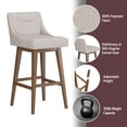 thumbnail image 5 of HH2 Home Upholstered Tapered Back Wood Adjustable Height Swivel Bar Stool, 5 of 19