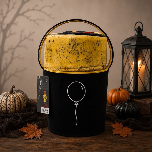 Scary Movie Cloud Throw and Reusable Embroidered Fabric Bucket Set, 60" x 70"