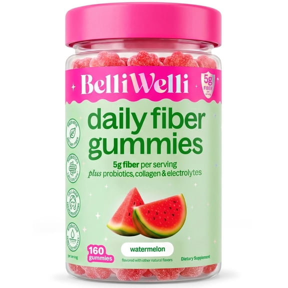 BelliWelli 4-in-1 Daily Fiber Gummies, Watermelon (160 ct.)