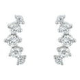 thumbnail image 1 of S Collection 3/4 CT. T.W. Graduated Curved Climber Diamond Earrings in 14K White Gold, 1 of 7