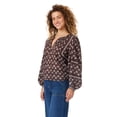 thumbnail image 3 of BILA Women's Printed Pintuck Long Sleeve Cotton Top, 3 of 9