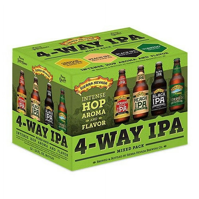 Sierra Nevada 4-Way IPA Ale Beer Variety Pack, 12 fl. oz bottle, 12 pk.