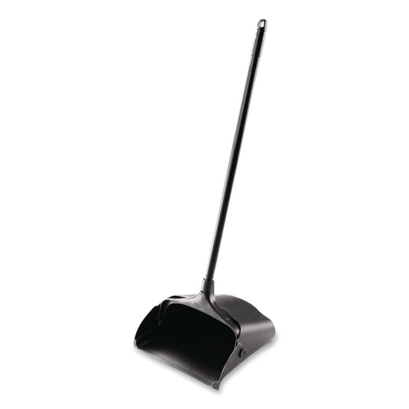 Rubbermaid Commercial Lobby Pro Upright Dust Pan with Wheels Black