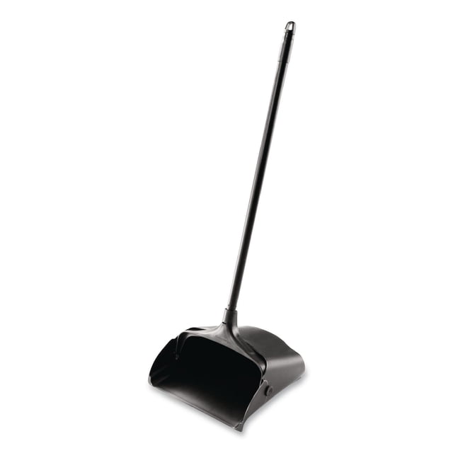 Rubbermaid Commercial Lobby Pro Upright Dust Pan with Wheels Black