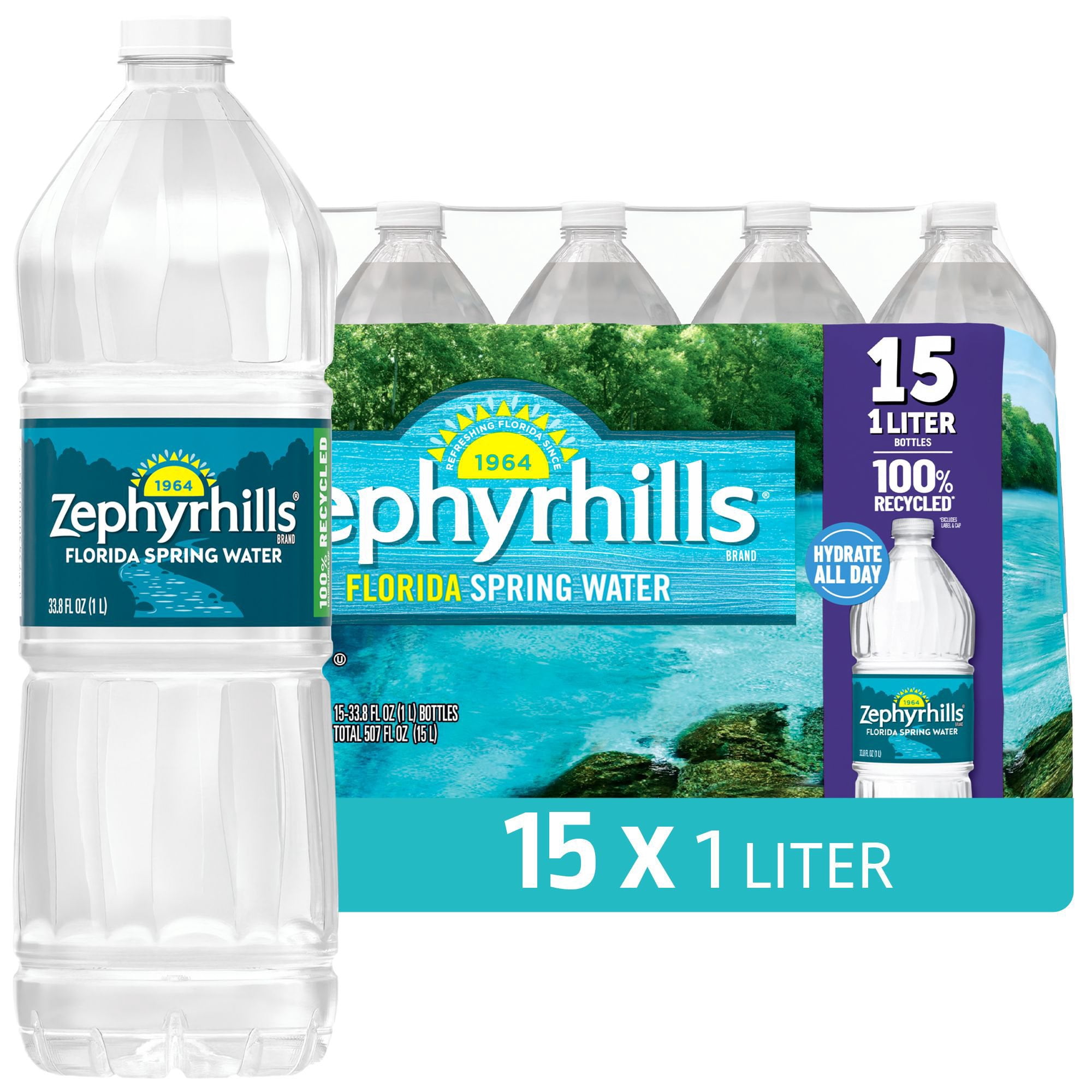 Zephyrhills 100% Natural Spring Water, 1 L, 15 pk. - Samsclub.com