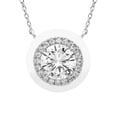 thumbnail image 3 of Multiple Cut Lab White Sapphire Pendant and Earring Set in Sterling Silver, 3 of 7