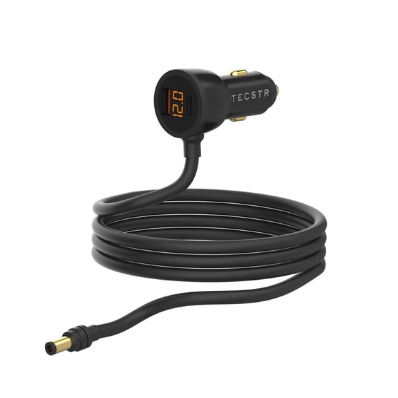 TECSTR 10 ft Car Charger for Starlink Mini with USB-A and USB-C Ports