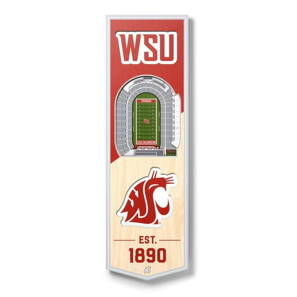 YouTheFan Washington State Cougars 6"x19" 3D Stadium View Banner