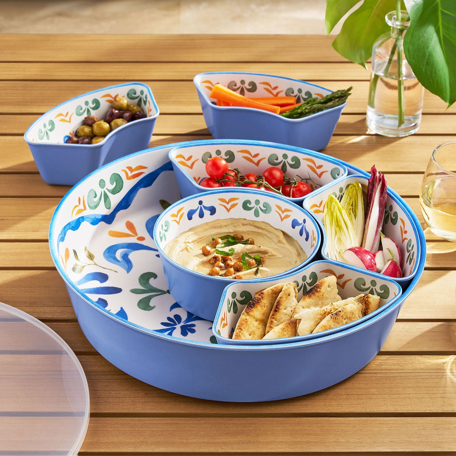 Member's Mark 6-Section Bamboo Melamine Serving Platter with Lazy