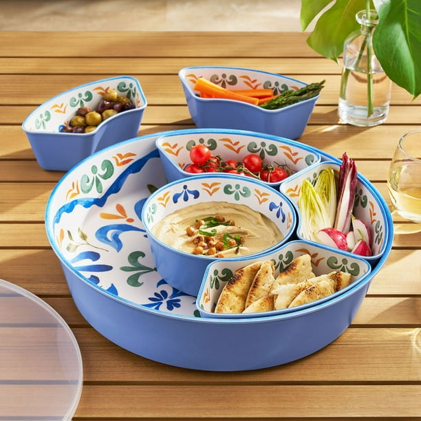 Member's Mark 6-Section Bamboo Melamine Serving Platter with Lazy