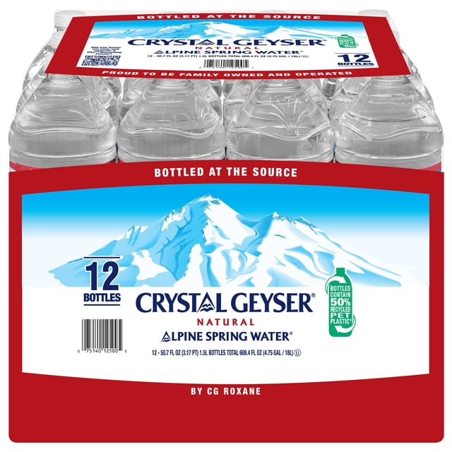 Crystal Geyser Alpine Spring Water, 1.5L, 12 pk.