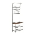 thumbnail image 3 of Honey-Can-Do Steel Entryway Hall Tree with Bench, Black, 3 of 7
