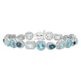 thumbnail image 1 of Multi-Cut Gemstone Halo Tennis Bracelet in Sterling Silver, 1 of 1