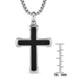 thumbnail image 4 of Men's Stainless Steel Inlay Cross Pendant 24", 4 of 5